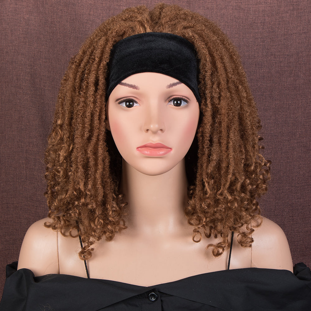 NOBLE Synthetic Headband Wigs | 14 Inch Dreadlocks Wigs For Women Afro Curly Wigs | Glueless Wig 4 Colors Available - Noblehair