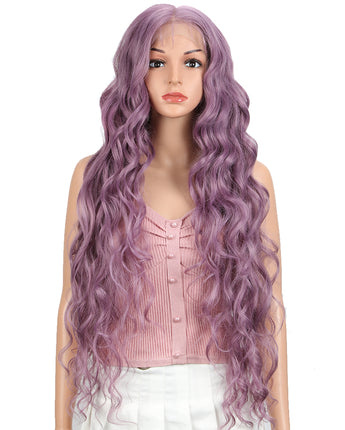 NOBLE Easy 360 Synthetic Lace Frontal Wigs | 13*6 Long Wavy Wig | 31 inch Ash Purple Wig | BONI - Noblehair