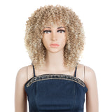 NOBLE Synthetic Afro Curly Wigs with Bangs | 12 Inch Short Kinky Curly Wig for Women | Changeable Shape Wig PINE - Noblehair