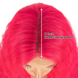 NOBLE Synthetic Lace Front Wig | 41 Inch Curly Wavy Lace Front Middle Part Wig HD Lace Wig | Hot Red Bohemian Wig - Noblehair