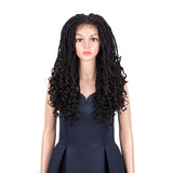 NOBLE GODDESS Synthetic 4*4 Lace Frontal Faux Locs Braids Wig | 24 inch Goddess Locs Wig | Blonde
