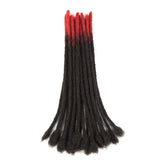 NOBLE Human Hair Dreadlock Extensions | Crochet Braiding Hair Extension | Handmade Locs Ombre Red Color - Noblehair