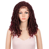NOBLE Synthetic Lace Front Faux Locs Wigs With Bangs for Women | 15 Inch Dreadlock Wigs| 6 Colors Available - Noblehair