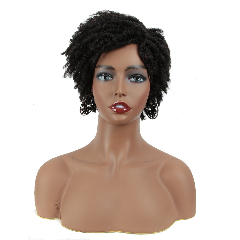 NOBLE Synthetic Afro Wigs For Black Women | 9.5 Inch Short Dreadlocks | Blonde Highlight | RJO - Noblehair