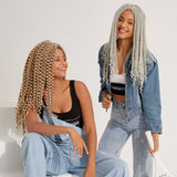 NOBLE New Butterfly Box Braids Crochet Hair | 20 Inch 6PCS Pre Looped Distress Locs Crochet Hair Extensions with Curly Ends | Colorful PASSION BRAIDS - Noblehair