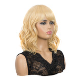 NOBLE Synthetic Non Lace Wig|Natural Wave 12 inches Short Curly BOB Hair Wigs | Honey Blonde Wig GEMMA - Noblehair