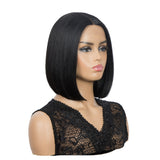 NOBLE Synthetic Lace Front BOB Wig |11 inch Middle Lace Part Wig | Natural Black Wig - Noblehair