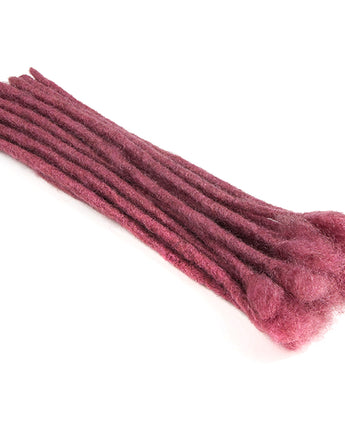 NOBLE Human Hair Dreadlock Extensions | Crochet Braiding Hair Extension | Handmade Locs Rose Pink Color - Noblehair