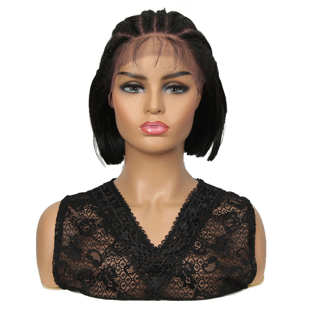 NOBLE 13*7 Synthetic Lace Frontal BOB Wig |10 inch Short Lace Wig | Realistic Black Wigs - Noblehair