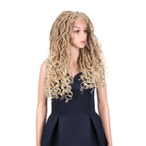 NOBLE GODDESS Synthetic 4*4 Lace Frontal Faux Locs Braids Wig | 24 inch Goddess Locs Wig | Blonde - Noblehair