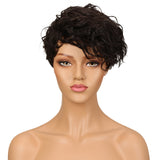 NOBLE Human Hair Wig | 10 Inch Short Curly Pixie | Single Color | Amna - Noblehair