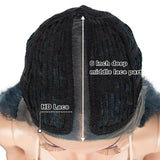 NOBLE Synthetic Lace Front Wig | 41 Inch Curly Wavy Lace Front Middle Part Wig HD Lace Wig | Dark Blue Bohemian Wig - Noblehair
