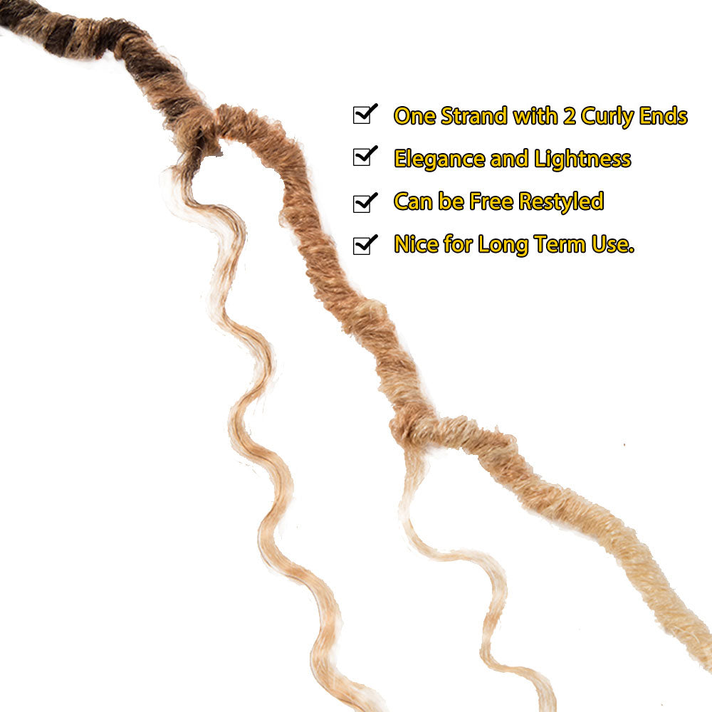 NOBLE Pre-Looped Passion Twist Hair | 20 inch Faux Locs Afro Braiding Hair Extensions with Curly Ends | Ombre Blonde BOHO HIPPLE - Noblehair