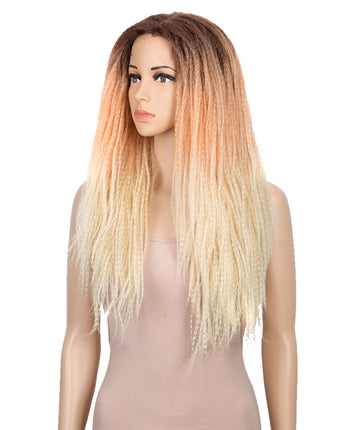 NOBLE Synthetic Lace Front Wigs | 26 Inch Natural Faux Locs Ombre Orange Wig | Kate - Noblehair