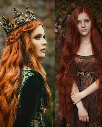 NOBLE FREYA Synthetic Lace Front Wigs |38 inch Long Wavy Wig Auburn Color Wig - Noblehair