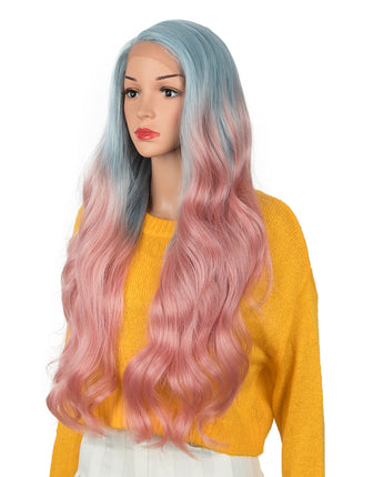 NOBLE Synthetic Lace Front Wig | 29 Inch Body Wavy Lace Front Side Part Wig HD Lace Wig | Fog Pink Color Arika - Noblehair