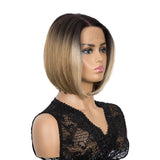 NOBLE Synthetic 4*4 Lace Frontal  Bob Wigs | Ombre Brown Color Straight Bob Wig | JULIE - Noblehair