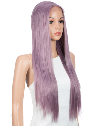 NOBLE Synthetic 4.5 Inch Middle Part Lace Front Wigs丨28 Inch long straight Ash Purple Wig| Allure - Noblehair