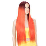 NOBLE Synthetic Lace front Middle Part Wig | 30 Inch long straight Wig | Ombre Red Wig HEADLINE - Noblehair