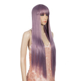 NOBLE Synthetic Non Lace Wig | 32 Inch long straight Wigs with Bangs | Ash Purple Color Wig JOYO - Noblehair