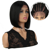 NOBLE 13*7 Synthetic Lace Frontal BOB Wig |10 inch Short Lace Wig | Realistic Black Wigs - Noblehair