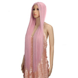 NOBLE Synthetic Lace Front Wigs |38 inch Super Long Straight Lace Wig Preplucked | PINK Wig - Noblehair