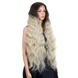 NOBLE FREYA Synthetic Lace Front Wigs | 38 inch Long Wavy Wig | Ombre Streamer Blonde Wig - Noblehair