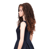 NOBLE GODDESS Synthetic 4*4 Lace Frontal Faux Locs Braids Wig | 24 inch Goddess Locs Wig | Brown Blonde - Noblehair
