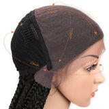 NOBLE 33 Inch Long Box Braided Wigs 13*7 Synthetic Lace Frontal Wig   | Black Color - Noblehair