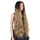 NOBLE FREYA Synthetic Lace Front Wigs | 38 inch Long Wavy Wig | Ombre Light Brown Wig - Noblehair