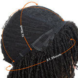 NOBLE Short Dreadlock Wig With Bangs | Free Part Afro Curly Braided Wigs | Synthetic Faux Locs Wig with Curly Ends - Noblehair
