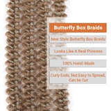 NOBLE New Butterfly Box Braids Crochet Hair | 20 Inch 6PCS Pre Looped Crochet Hair Extensions with Curly Ends | Colorful CRO-GINNY - Noblehair