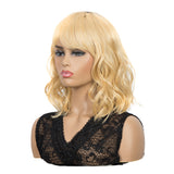 NOBLE Synthetic Non Lace Wig|Natural Wave 12 inches Short Curly BOB Hair Wigs | Honey Blonde Wig GEMMA - Noblehair