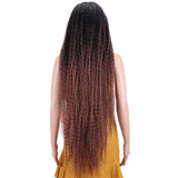 NOBLE Dreadlock Lace Front Wig | 38 inch Super Long Straight Braid Wig | Afro Kinky Curly Ombre Brown Wig for Black Women | Maxin - Noblehair