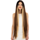 NOBLE Synthetic Lace Front Wigs | 38 inch Super Long Straight Lace Wig Preplucked | Ombre Brown  Wig - Noblehair