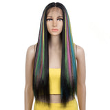 NOBLE 13*7 Synthetic Lace Frontal Wigs | 30 Inch Long Straight Lace Wig Ombre Color Wig | CHERYL - Noblehair