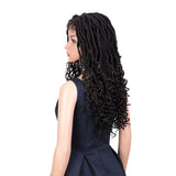 NOBLE GODDESS Synthetic 4*4 Lace Frontal Faux Locs Braids Wig | 24 inch Goddess Locs Wig | Natural Black - Noblehair