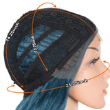 NOBLE Synthetic Lace Front Wig | 41 Inch Curly Wavy Lace Front Middle Part Wig HD Lace Wig | Dark Blue Bohemian Wig - Noblehair