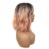 NOBLE Synthetic Non Lace Wig|Natural Wave 12 inches Short Curly BOB Hair Wigs|Rose Pink Wig GEMMA - Noblehair