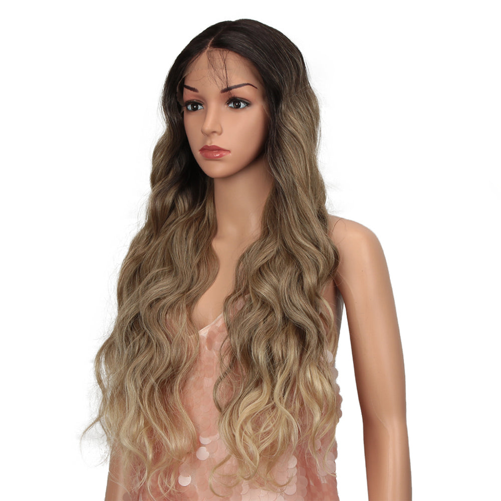 6*1 Inch Middle Lace 29 Inch long wave colorful wig | FREYAS