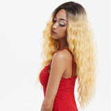 NOBLE 13*4 Synthetic Lace Frontal Wigs | 26.5 Inch Curly Wave Gold Blonde Wig | Willow - Noblehair