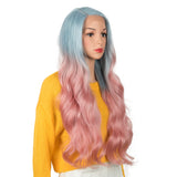 NOBLE Synthetic Lace Front Wig | 29 Inch Body Wavy Lace Front Side Part Wig HD Lace Wig | Fog Pink Color Arika - Noblehair