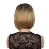 NOBLE Synthetic 4*4 Lace Frontal  Bob Wigs | Ombre Brown Color Straight Bob Wig | JULIE - Noblehair