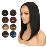 NOBLE Human Hair Lace Front Wig | 16 Inch Lob Straight Hair | Ombre Blonde | F Page - Noblehair