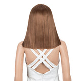 NOBLE Synthetic Behind Ear Dyed Hair Wig | 13 Inch Blunt Cut Bob Wigs with Bangs | Dyed Blonde Color Behind Ear Avril - Noblehair