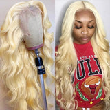 40Inch 613 Blonde Lace Front Wig Human Hair Body Wave HD 13x4 Lace Frontal Wig Pre Plucked Tranparent Lace For Women