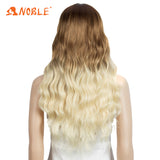 NOBLE Synthetic Long Wavy Wig with Bangs | 26 Inch Non Lace Loose wigs | Ombre Bright Blonde Color | CARLA - Noblehair