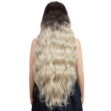 NOBLE FREYA Synthetic Lace Front Wigs | 38 inch Long Wavy Wig | Ombre Streamer Blonde Wig - Noblehair