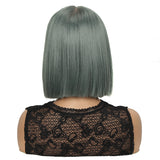 NOBLE 13*7 Synthetic HD Lace Frontal BOB Wig |10 inch Short Lace Wig | Grey Green Wigs - Noblehair