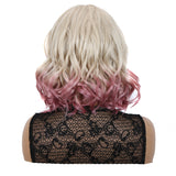 NOBLE Synthetic Non Lace Wig | Natural Wave 12 inches Short Curly BOB Hair Wigs | Ombre White Purple Wig GEMMA - Noblehair